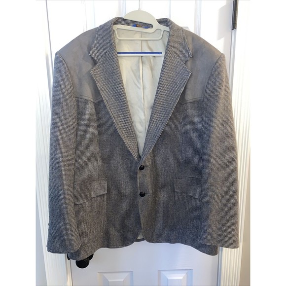 Pendleton Wool Sport Coat Western Shoulder Pads Elbow Pads Size 46